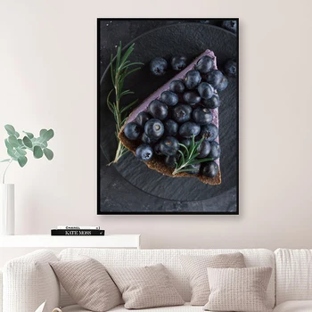 

Blueberry Cake Poster Purple Cabbage Vegetable Kitchen Canvas Painting Posters and Prints Wall Art Food Pictures Dining Room