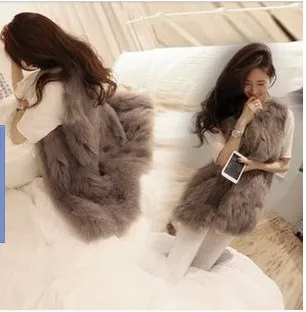 Manteau femme hiver Vetement Женское зимнее пальто из искусственного меха без рукавов верхняя одежда из искусственного меха Casaco Feminino жилет из кроличьего меха V481