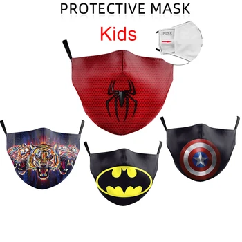 

PM2.5 Filters Proof Flu Dust Masks 3D Animal Printed Face Mask Kid Children Mask Anti Dust Anti Smog Reusable Cotton Mask