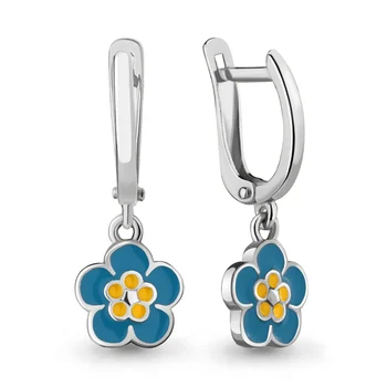 

Children earrings AQUAMARINE without inserts Silver 925