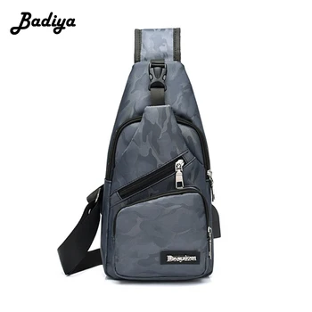 

Fashion Men Chest Pack Outdoor Sports Travel Camouflage Shoulder Bag Multifunction USB Charging Waterproof Male Crossbody Bag