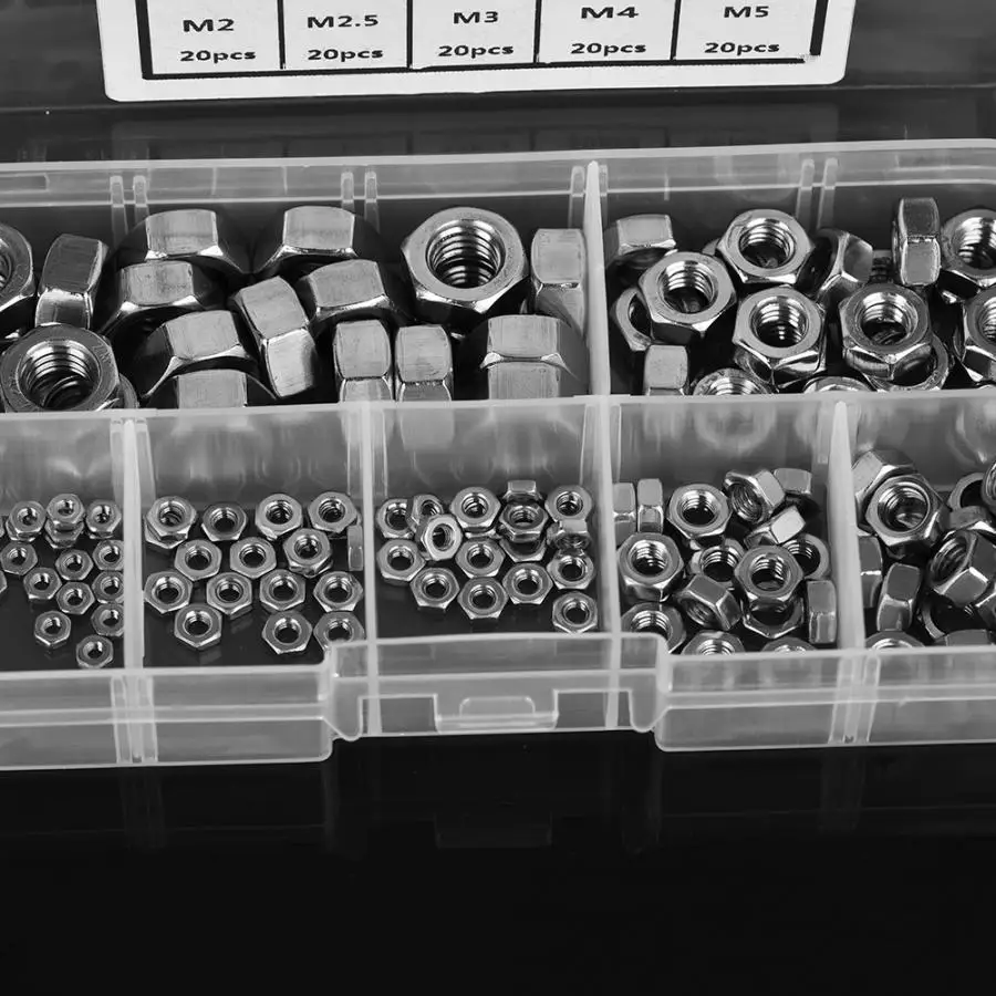 

140Pcs/Lot M2/M2.5/M3//M5/M6/M8 Thread Stainless Steel Hex Hexagonal Nuts round nut