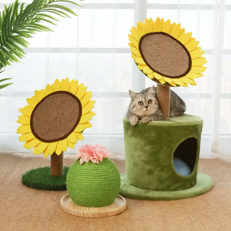 Arbre A Gratter Pour Chat Cactus Tournesol Fin Tisse En Sisal Jouet Pour Chat Aliexpress