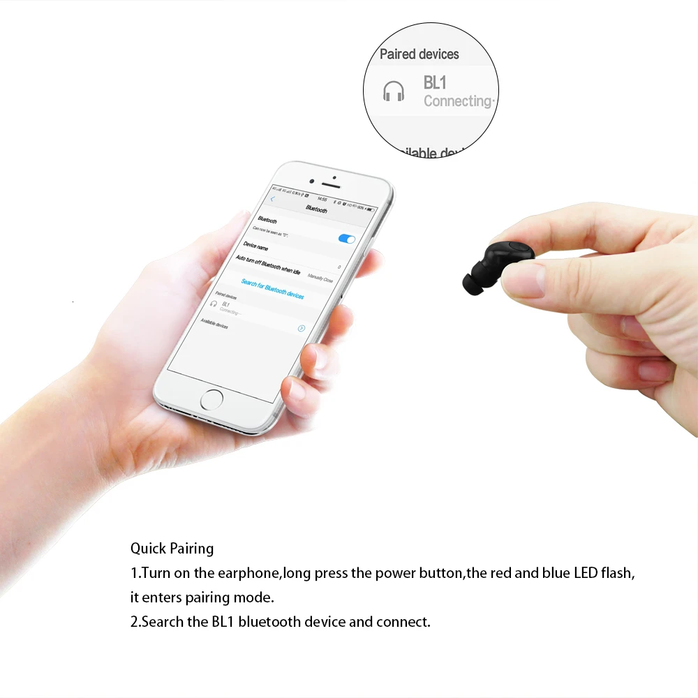 CHYI Super Mini Bluetooth Wireless In Ear Sport Headphones Invisible Monitor Stereo Earphones Headset Earbuds For Xiaomi Iphone