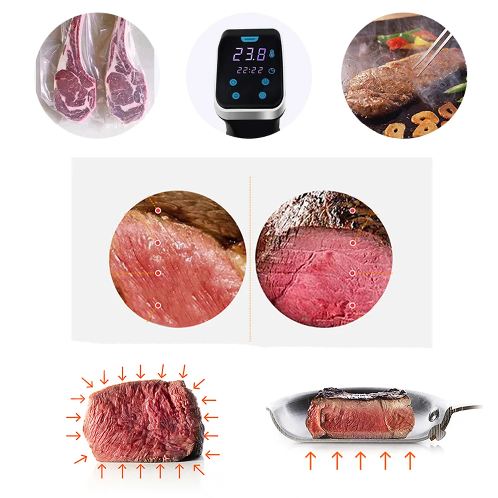 Вакуумная медленная кухонная плита WantJoin Sous Vide 1600 Вт с ЖК-дисплеем и цифровым управлением, таймер CE, погружной циркулятор, вакуумная Мультиварка Sous Vide