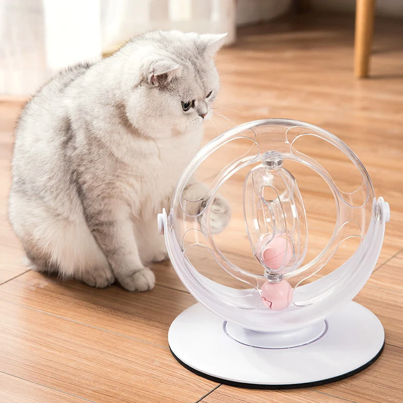 

Cat Interactive Toy Turntable 360 Space Spinning Ball Toy Cat Exercise Training Toy Educational Catching Track Roller Pet Toy