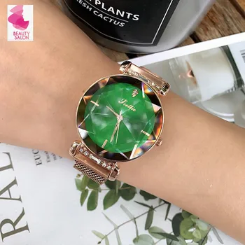 

2019 Luxury Brand Crystal Ladies Watch Women Magnet Buckle Dress Watches Fashion Woman Quartz Watchs Stainless Steel Watch Clock