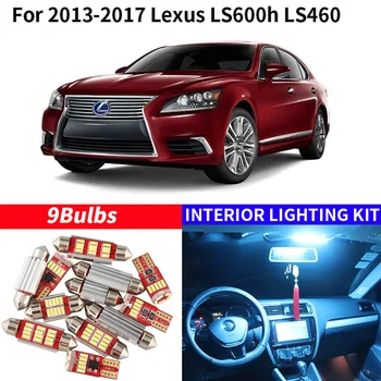 

9x Canbus Error Free LED Interior Light Kit Package for 2013-2017 Lexus LS600h LS460 Car Accessories Map Dome Trunk License Ligh