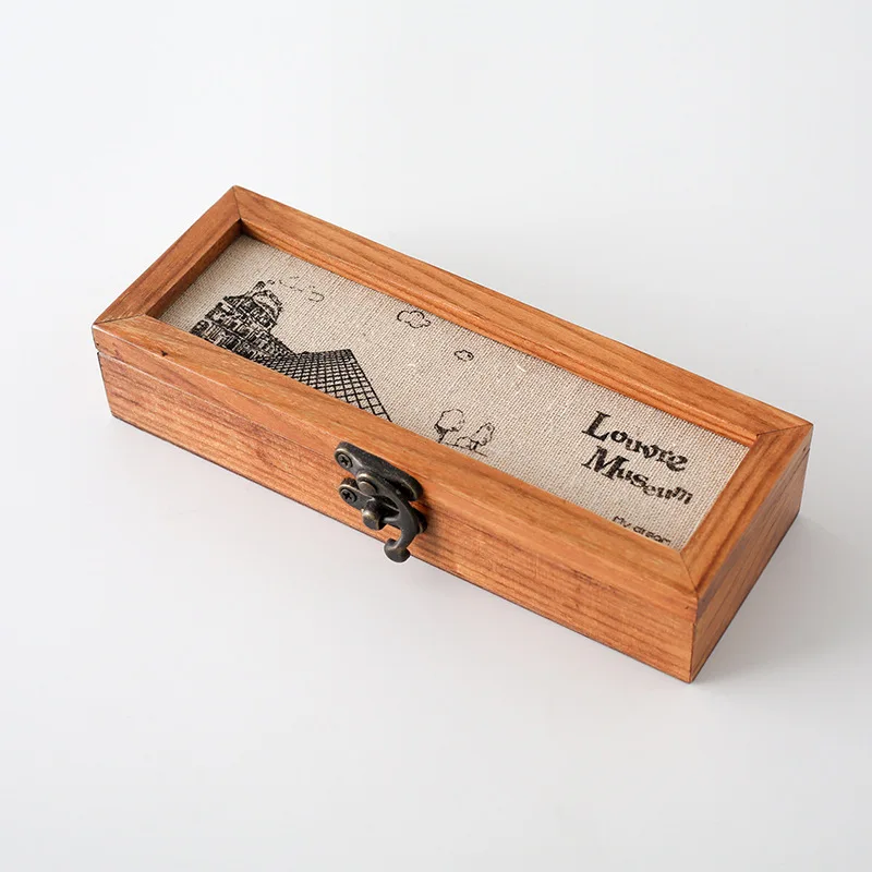 Caja de lápices madera Retro Vintage, torre de almacenamiento de bolígrafos, soporte organizador, estuches de lápices, contenedor para escuela y oficina, 50 unidades|Estuches AliExpress
