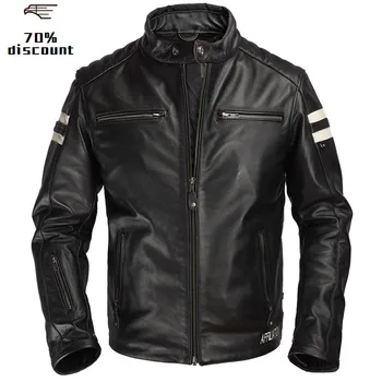 

2020 Black Men Slim Fit Motorcycle Leather Jacket Stand Collar Large Size XXXL Genuine Cowhide Spring Biker's Coat FREE SHIPPING