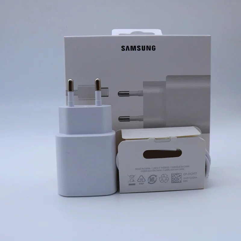 White Charger set Samsung Note 10 25 Вт супер быстрое зарядное устройство ЕС Путешествия Usb PD PSS быстрой зарядки адаптер EP-TA800 для Galaxy Note 10 S10 S9 plus mi9 k20 - Тип штекера: White Charger set