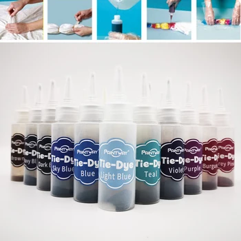 

1 Set Of 24 Colors Tie Dye Kit Vibrant Fabric Textile Permanent Paint Crafts Art Clothes DIY Non-toxic Dyes For Solo Project