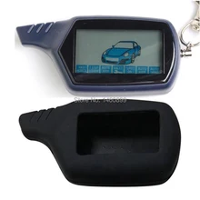 B6 lcd controle remoto chaveiro + capa de silicone caso chave para a versão russa twage starline b6 chaveiro 2 vias sistema de alarme do carro