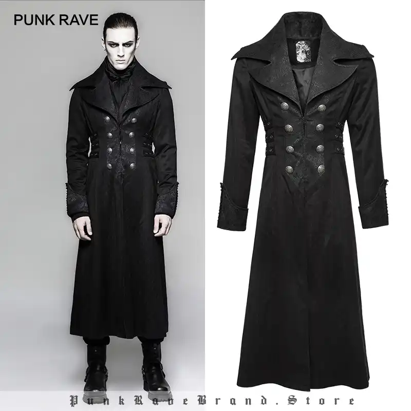 sobretudo preto masculino gotico