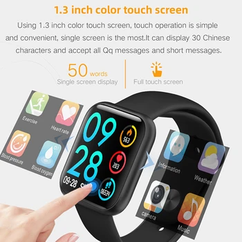 

1.3 inch full touch smart band heart rate smart bracelet blood pressure smart wristband sleep tracker smart watch pk miband 4 3