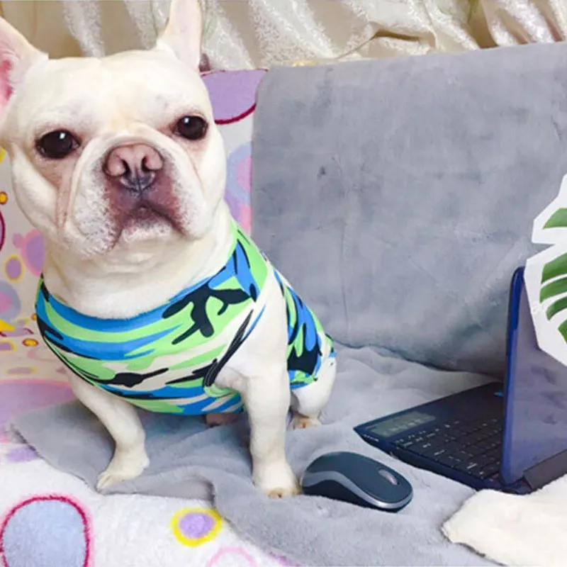 

Dog T-shirt Dog Vest Spring and Summer Costume Camouflage T-shirt Vest Charming Comfortable Pet Dog Clothes Dog Supplies