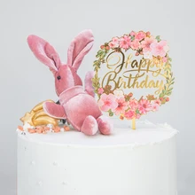 Decoración Para tarta de feliz cumpleaños, suministros para hornear para fiestas de cumpleaños, postres, Baby Shower, oro y plata