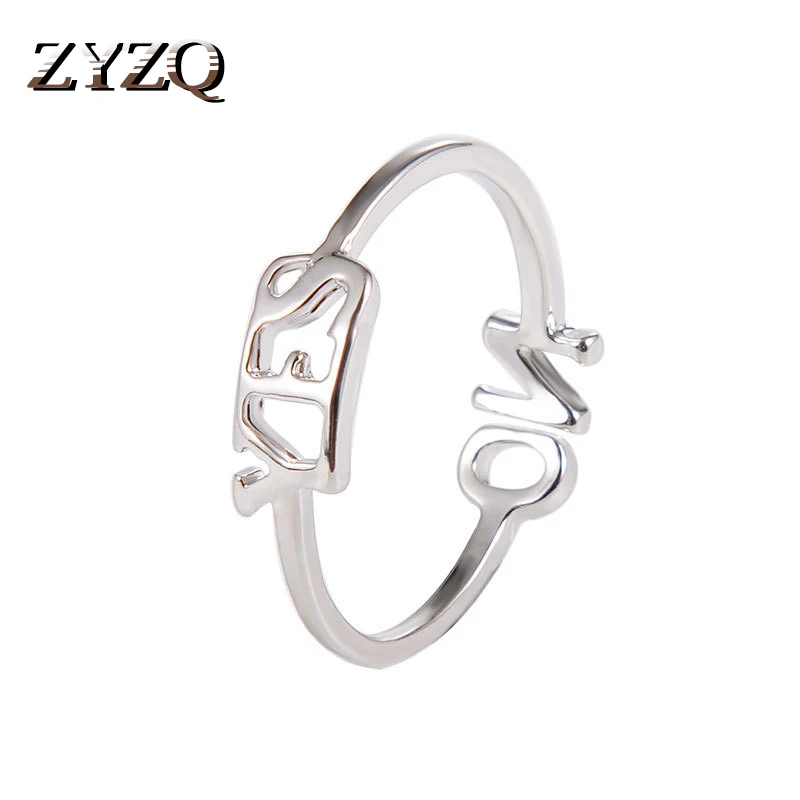 

ZYZQ Creative Letter Yes&No Adjustable Knuckle Rings Unique Proposal Rings For Women Three Color Available Wholesale Jewel Rings