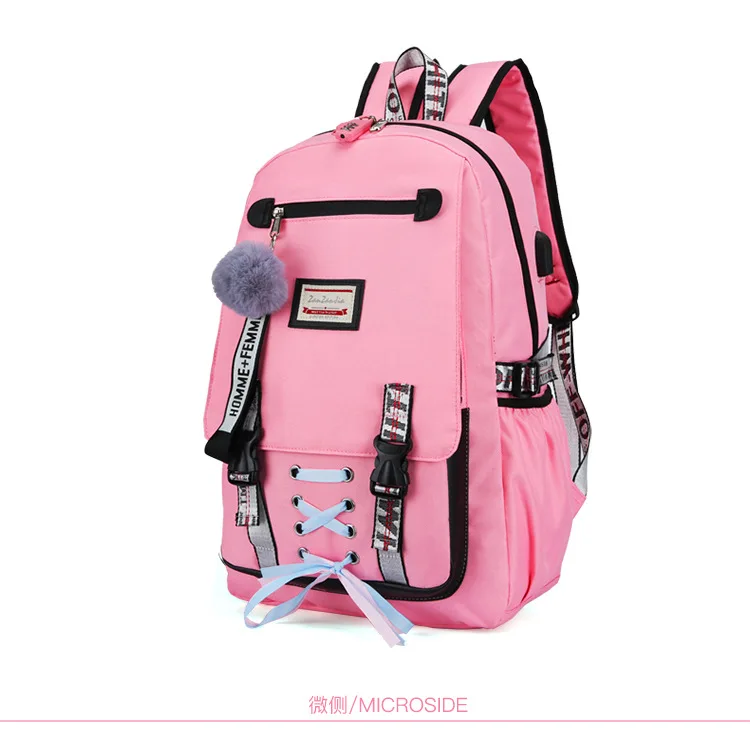 Повседневные школьные рюкзаки для девочек женские рюкзаки модный школьный рюкзак зарядка через usb школьный рюкзак Детская сумка Mochila