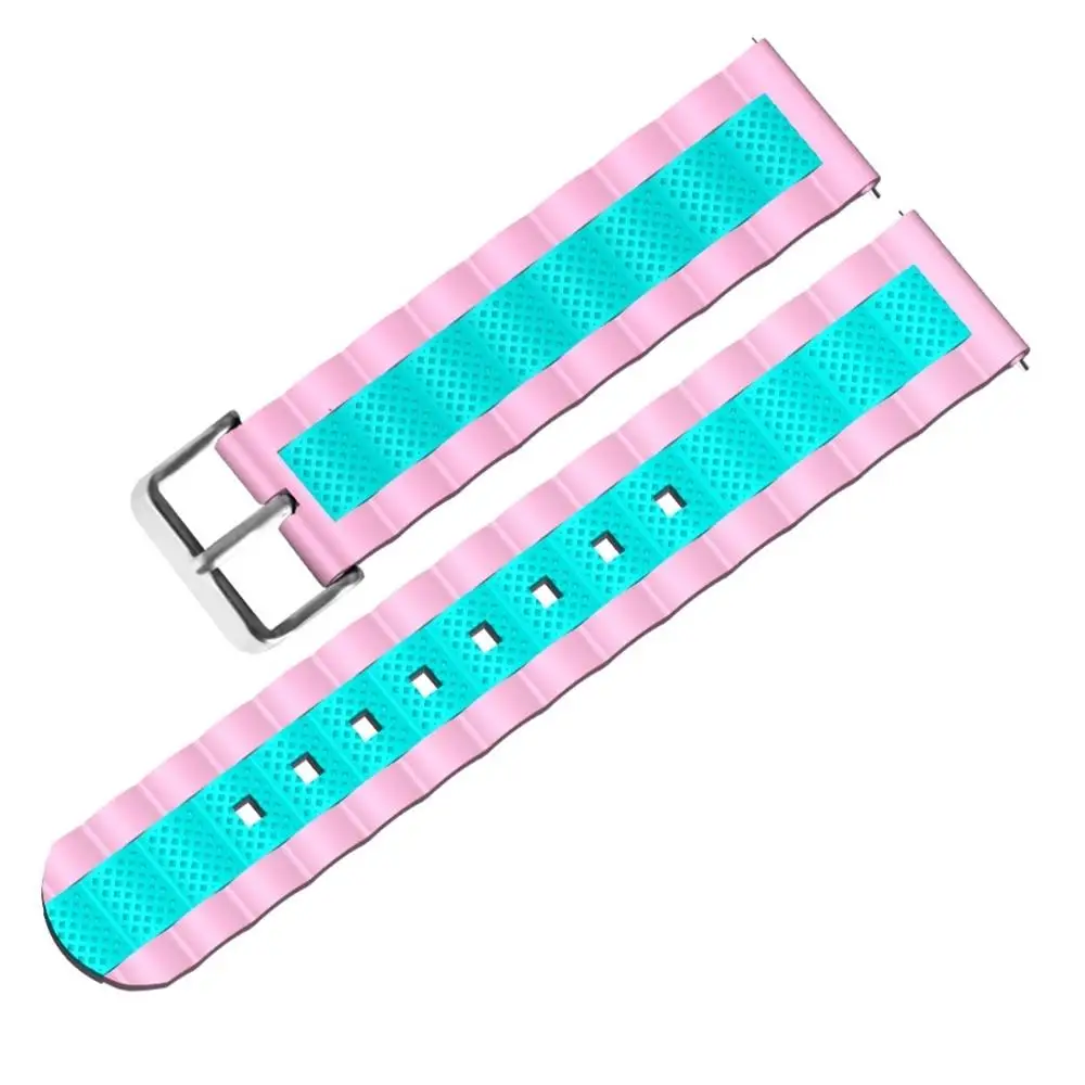 20 мм ремешок для Huami Amazfit Bip band Силиконовый смарт-браслет аксессуары ремень для Xiaomi Amazfit Bip Galaxy 42 мм браслет ремешок - Цвет ремешка: pink blue