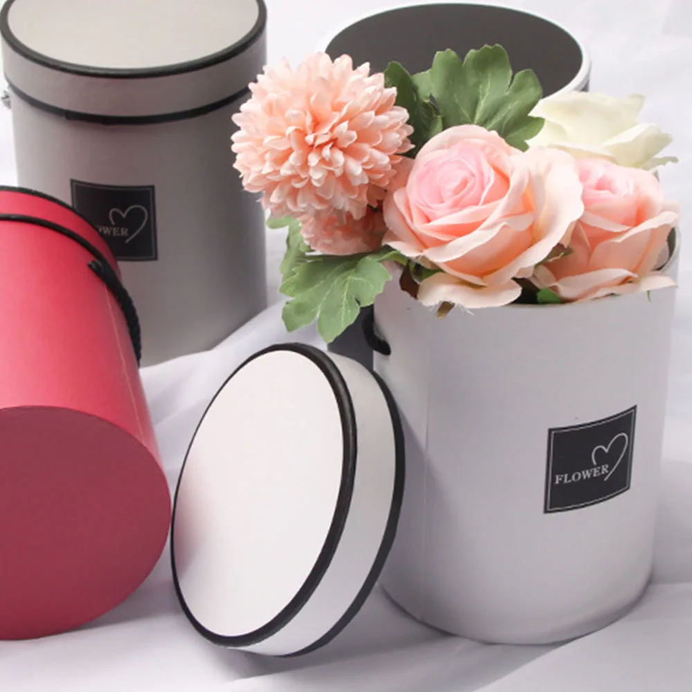 Ручной букет Цветочные коробки модные круглые живые вазы флорист коробка Цветочные коробки