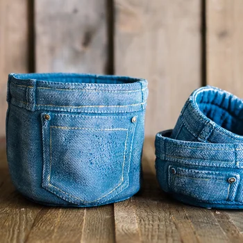 

Jeans pocket flower pot, creative personality INS Nordic table top decoration potted cute