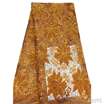 Африканская Свадебная кружевная ткань нигерийская аккуратная вышивка шнур 3D цветок кружевная ткань с бисером ярдов HJ2975 - Цвет: white lace