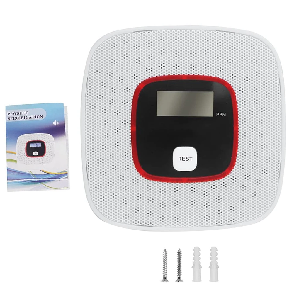 Sensor de alarma de Gas de monóxido de carbono, Detector de niebla, notificación de voz, pantalla Digital LCD para dormitorio, sala de estar, Hotel y oficina