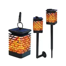 Ретро Солнечный фонарь пламя мерцающий водонепроницаемый Пейзаж лампа для наружного двора сада лужайки