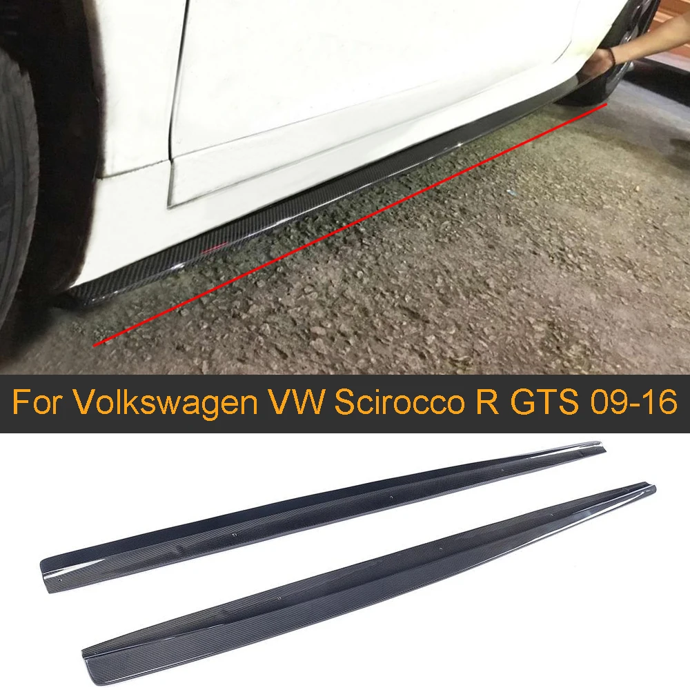 Автомобильные боковые юбки из углеродного волокна фартук для Volkswagen VW Scirocco R GTS 2009