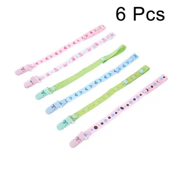 

6Pcs Safe Cute Pacifier Chain Durable Pacifier Clip Teething Holder Fits for Baby Kid Pacifiers Leashes & Cases