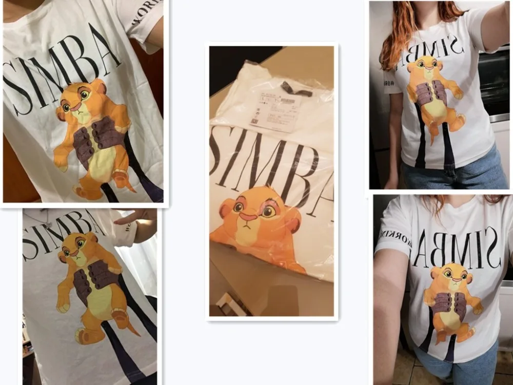 Модный бренд Для женщин футболка маленький Simba футболки с принтом Лев футболка King Для женщин в стиле «хип-хоп» для детей, с рисунком в виде льва футболка King хлопок ZR футболка