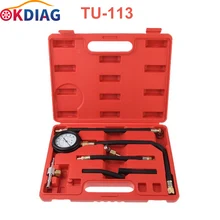 

Pressure Gauge Test Gasoline Car Petrol Gas Engine Cylinder Compression Kit 0-100 PSI Fuel Injection Pump Injector Tester TU-113