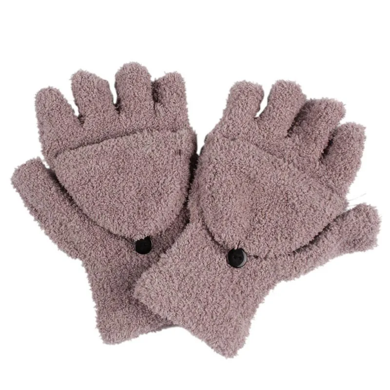 Guantes de invierno para mujer y niña, calentador de manos y muñeca, sin dedos, 6 colores