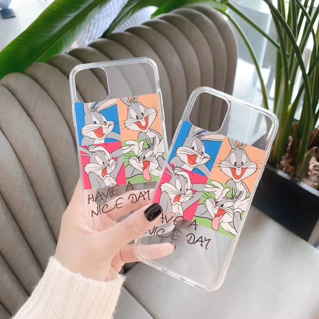 Милый чехол для телефона с кроликом из мультфильма Bugs Bunny Apple iPhone 7 8 6 S Plus 11 Pro X XS Max XR