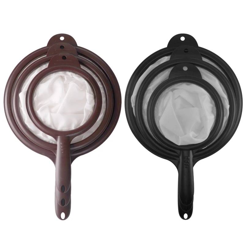 

3pcs/set Reusable Multi-function Filter Bag Fine Mesh Cotton Filtration with Handle for Soymilk Milk Tea Coffee