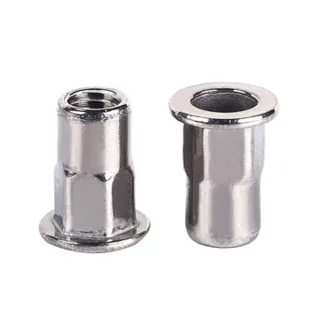 

50Pcs/Set M3 M4 M5 M6 M8 Stainless Steel Flat Head Half Hex Body Rivet Nut Insert Nutsert Cap Assortment Kit