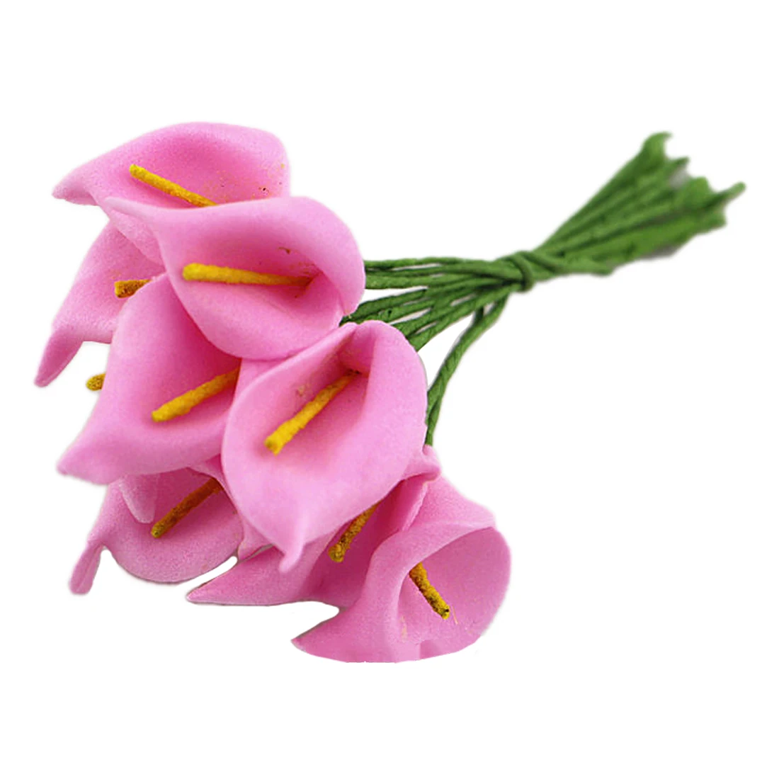 12 шт. 11 см Искусственный цветок пены мини Калла ручной работы искусственный букет комнаты свадебные украшения DIY ВЕНОК - Цвет: 12pcs Pink