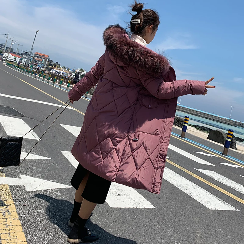 Winter Jacket Women Parkas for Coat Fashion Female Down Jacket With a Hood Large Faux Fur Collar Coat Autumn high quality