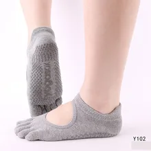 Спортивные эластичные носки для йоги с пятью пальцами женские нескользящие впитывающие пот носки массажные удобные невидимые носки женские QZS014
