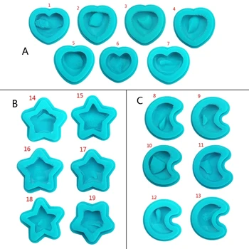 

6Pcs Cluster Crystal Resin Molds Kit Natural Natural Druzy Heart Mold Rock Geode Stone Mould Spiritual Healing Home Decor