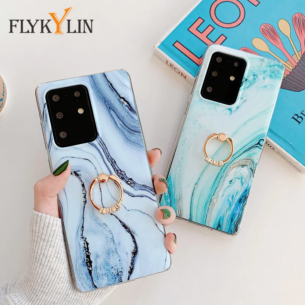 Чехол-подставка с мраморным кольцом для Samsung Galaxy A51 A71 A40 A21S A50 S20 S10 S9 Note 10 Plus 20 Ultra S10E