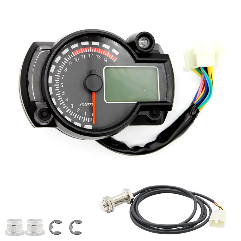 DC 12V многоцветный ЖК-подсветка цифровой одометр мотоцикла 7 цветов Спидометр Регулируемый км/ч
