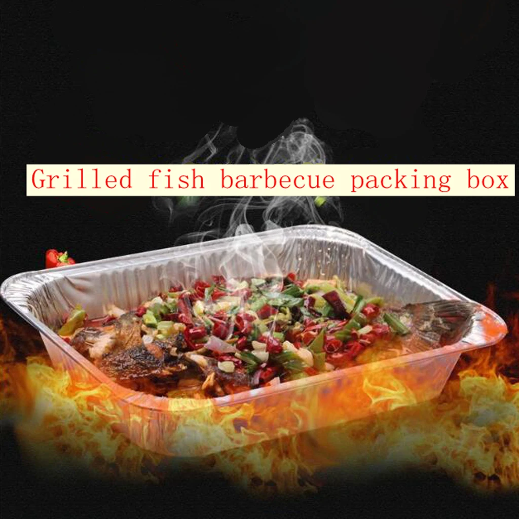 10/20/25 Pcs/set Aluminum Foil Grill Drip Pans Recyclable Grease Pans Tray for BBQ Baking Use Silver