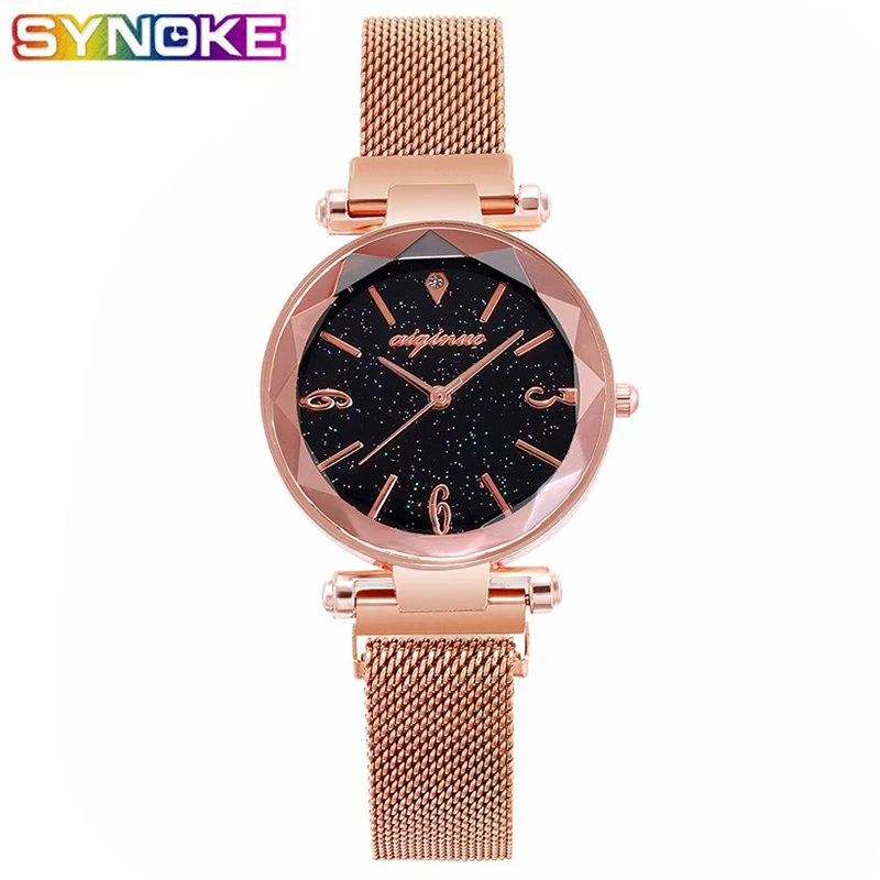 

Fashion Gold Women Quartz Wristwatches Top Brand Luxury Stainless Steel Starry Sky Electronic Ladies Wrist Watch Female Clock