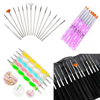 

27pc Gel Acrylic Nail Art Painting Kit Brushes and Dotting Pen Brushes & Dotting Pen/Dotter Tool Kit Set(20PCS Nail A