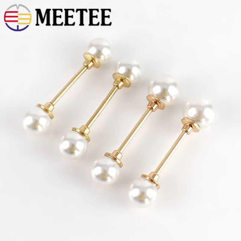 Meetee 5/10 шт. двойная жемчужная застежка для украшения свитера кардиган сделай сам