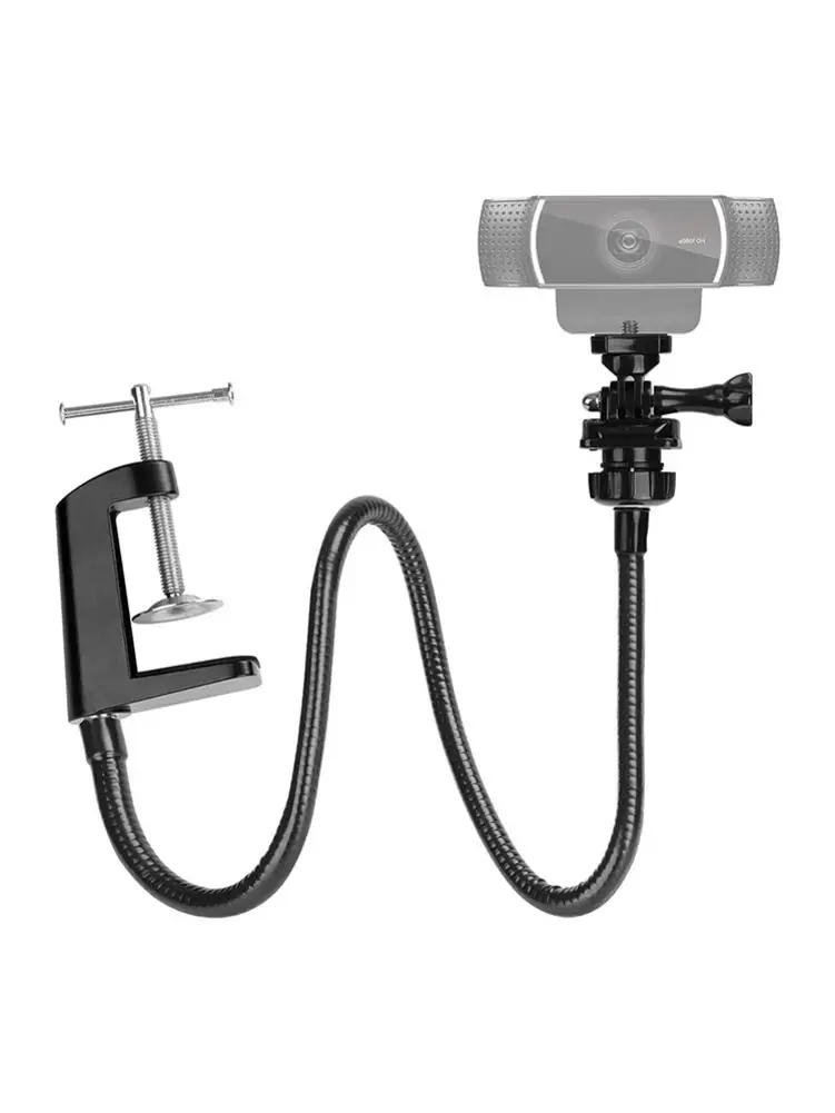 Webcam Stand Enhanced Durable Desk Jaw Camera Clamp Bracket with Flexible Gooseneck for Logitech Webcam