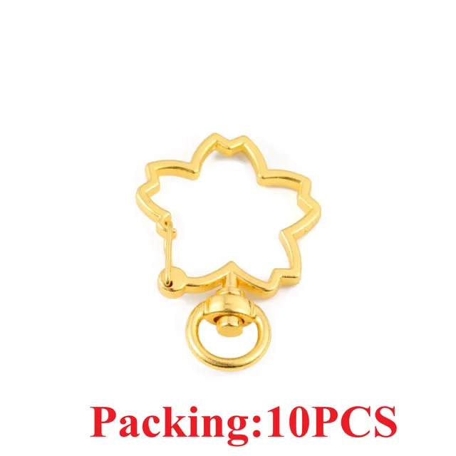 5-20pcs/lot Key Chain Key Ring keychain Bronze Rhodium Gold 28mm Long Round Split Keyrings Keychain Jewelry Making Wholesale DIY 10PCS Gold flower
