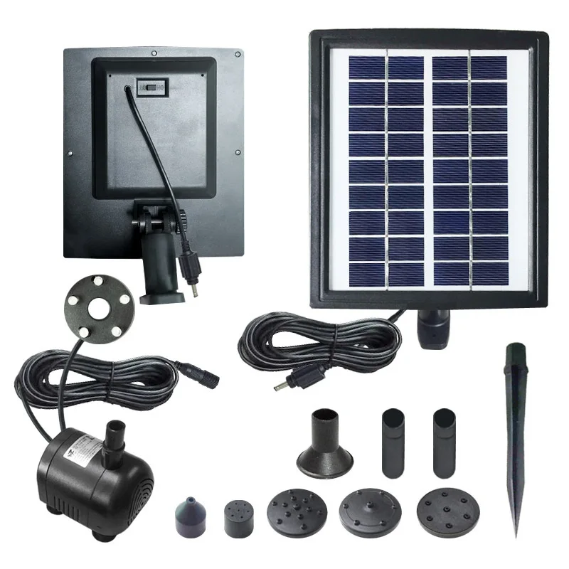 3.6W 250L/H Pond Fountain Solar Fountain Water Pump With Battery and LED Light 